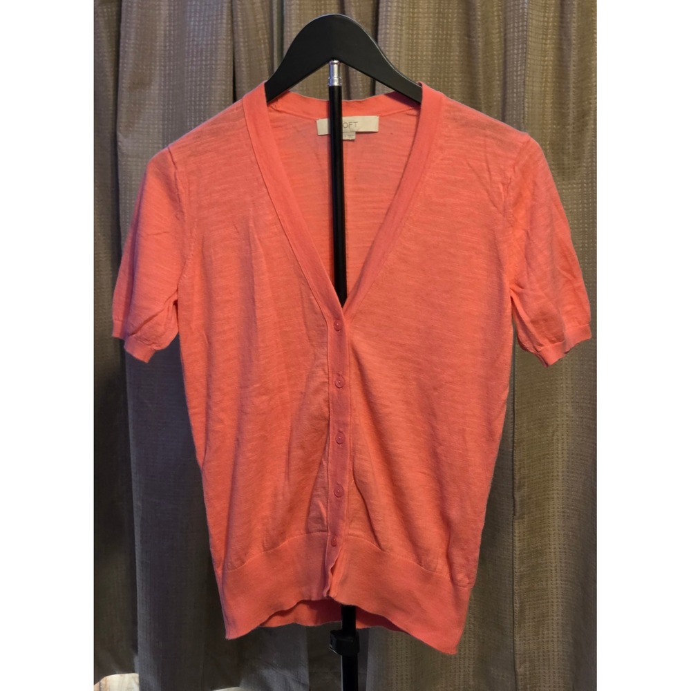 Ann Taylor Loft Button‎ Up Cardigan Sweater Womens Size Small Pink